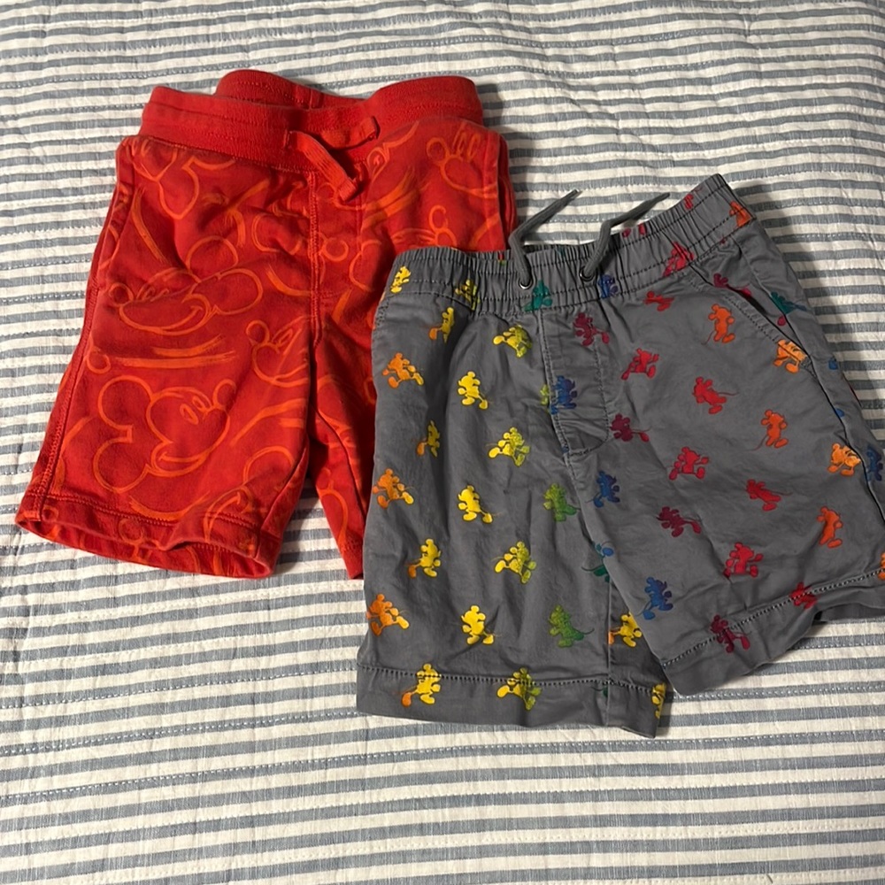 Two pairs 4t Mickey Mouse baby gap shorts